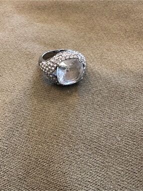Swarovski Silver Clear Crystal Cocktail Ring